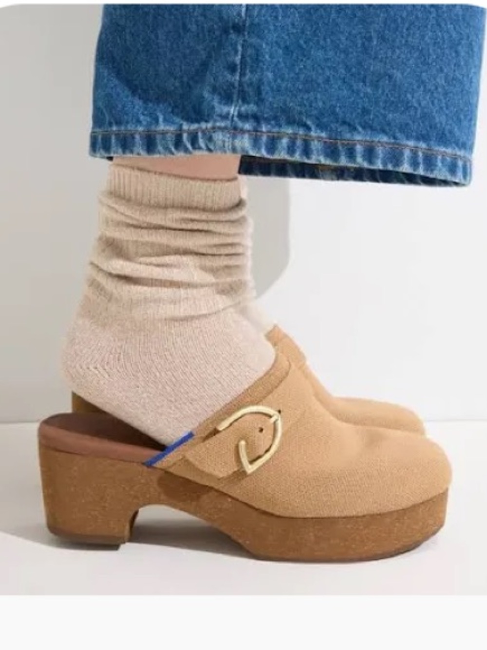 Rothy’s Women’s Brown Buckled Platform Suecos Sandal